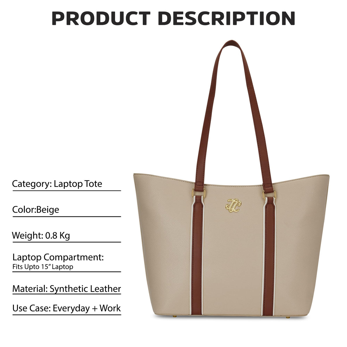 Lavie Signature Women's Avalon Laptop Tote Handbag | Fits Upto 15 Inch Laptop | Laptop Bag for Work | Ladies Purse | Stylish Shoulder Bag | Gift For Women