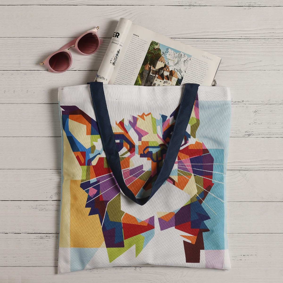 The Purple Tree Canvas Stylish Printed Tote Bag For Women - 1 Pc