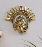 KridayKraft Metal Golden Ganesha Wall Hanging Sculpture Lord Ganesh Idol Ganpati Lucky Feng Shui Wall Decor Arts,Religious idol,Showpiece Figurines...