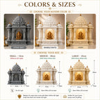 Premium Lotus Mandir for Home Decor | LED Temple | Customizable (Goddess Lakshmi, Ivory, Medium)