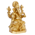 ARTVARKO Ganesh Bhagwan Brass Idol Ganesha Statue Ganpati Murti for Home Entrance Decor Temple Puja Gift Height 8 Inch