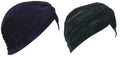 BISMAADH Velvet Soft Pleated Pre Tied Knot Readymade Turban/Pagri Head Wraps for Men & Women