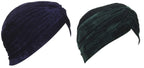 BISMAADH Velvet Soft Pleated Pre Tied Knot Readymade Turban/Pagri Head Wraps for Men & Women