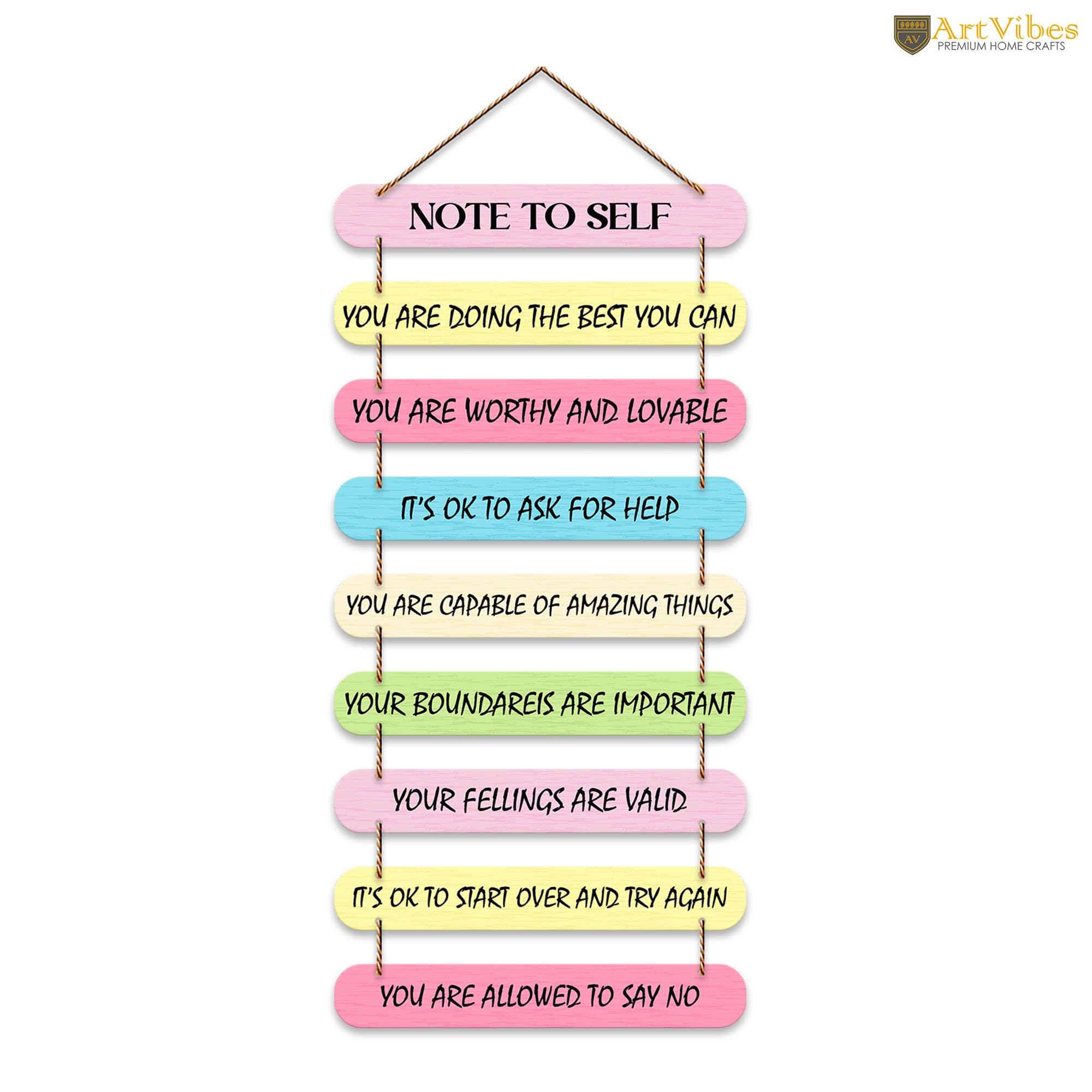 Artvibes Self Motivation Quotes Wooden Wall Hanger | Quotes Decor Item | Motivational Wall Decor | Wall Poster | Graphic Art | Wall Accents | Gift Items | Office Wall Decoration Items (WH_9306N)