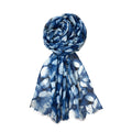 FAHABO Digital Print Mal Mal Cotton Scarf for Women – Soft, Lightweight Hijab & Stole with Tassels | Head/Neck Wrap Size: 71 L x 33 W (Oxford Blue)