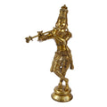 ARTVARKO Big Brass Krishna God Murti Statue of Love Flute Playing Home Décor Living Pooja Room Mandir Temple(Gold, Height 23 Inch)