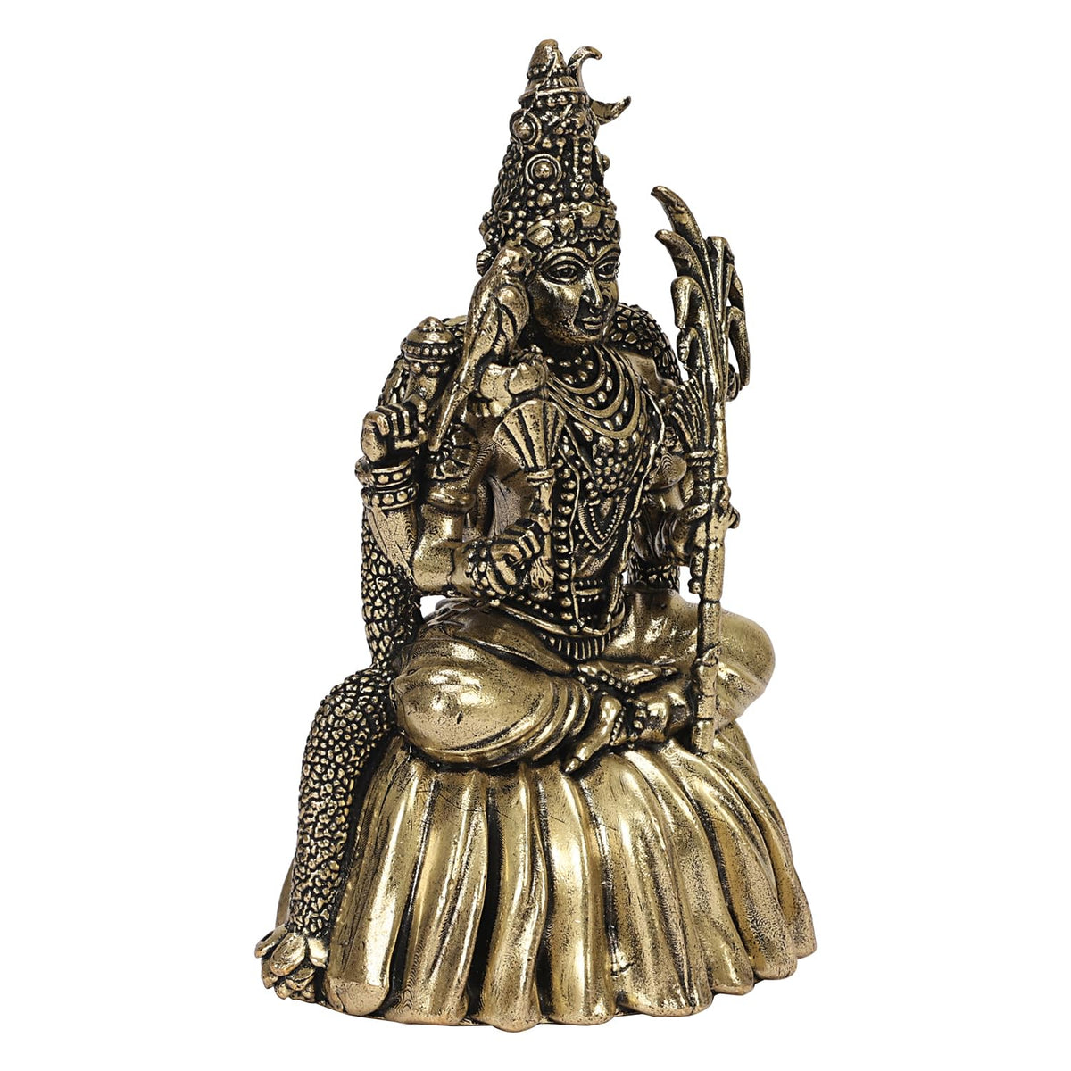 SVARUP Fine Brass Goddess Rajarajeshvari Idols Rajarajeshwari Raj Rajeshvari Tripura Sundari Murti Lalitha Devi Statue Height 10 cm.