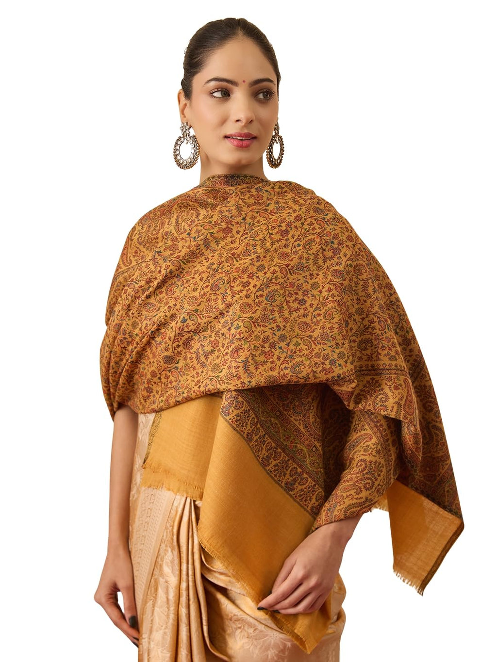 Pashmoda Women Jalwaa Kashmiri Jamawar Woven Design Shawl (Size: 40x80in, 101x203cm) SECS52