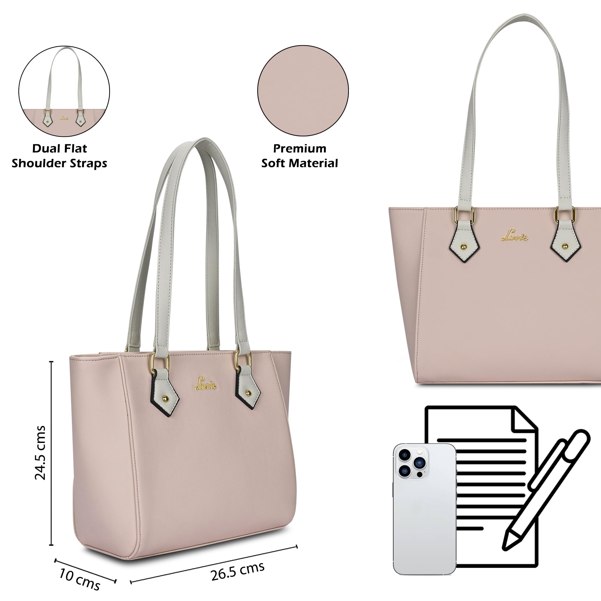 Lavie Pastel Women's Gracie Tote Bag | Tote Bag for Work | Ladies purse | Stylish Shoulder Bag | Gift for Women