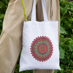 Adorvue Premium Reusable Colourful Mandala Printed Tote Bag Stylish Eco-Friendly Cotton Handbags, Canvas Bags for College, Shopping, Office, Travel, Grocery Runs, Beach Day and Casual Outing Pack of 1