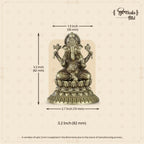 Shilpkala Brass Ganesh Idol 3.2 Inch - Exquisite Fine Detailing & Antique Finish, Premium Brass Murti for Mandir, Luxury Home Decor, Spiritual Gift Item, Divine Blessings & Festival Gift, (Brown)