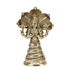 ARTVARKO Brass Serpent Snake Goddess Nag Kanya Naag Mansa Devi Handmade Patanjali Idol Murti Sculpture Statue Good Luck Charm 15 Inches
