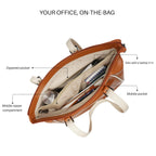 HELLY Women’s Tote Bag | Premium Vegan Leather Handbag | Lightweight Shoulder Bag for Office & Daily Use | Water-Resistant Lining (Tan)