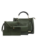 Bagsy Malone Women's Vegan Leather Stylish Tote Bag | Pack of 5 | Ladies Purse Handbag (Croco Olive)