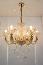 swanart Chandelier Modern K9 Crystal Chandelier Lighting, Clear Crystal Ceiling Light Fixture Pendant Lamp for Dining Room Bathroom Bedroom Livingroom