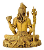 ARTVARKO™ Lord Shiva Meditation Brass Metal Bhagwan Shiv Murti with Trishul Statue Home Decor Mandir Puja Temple Pooja 8 Inch