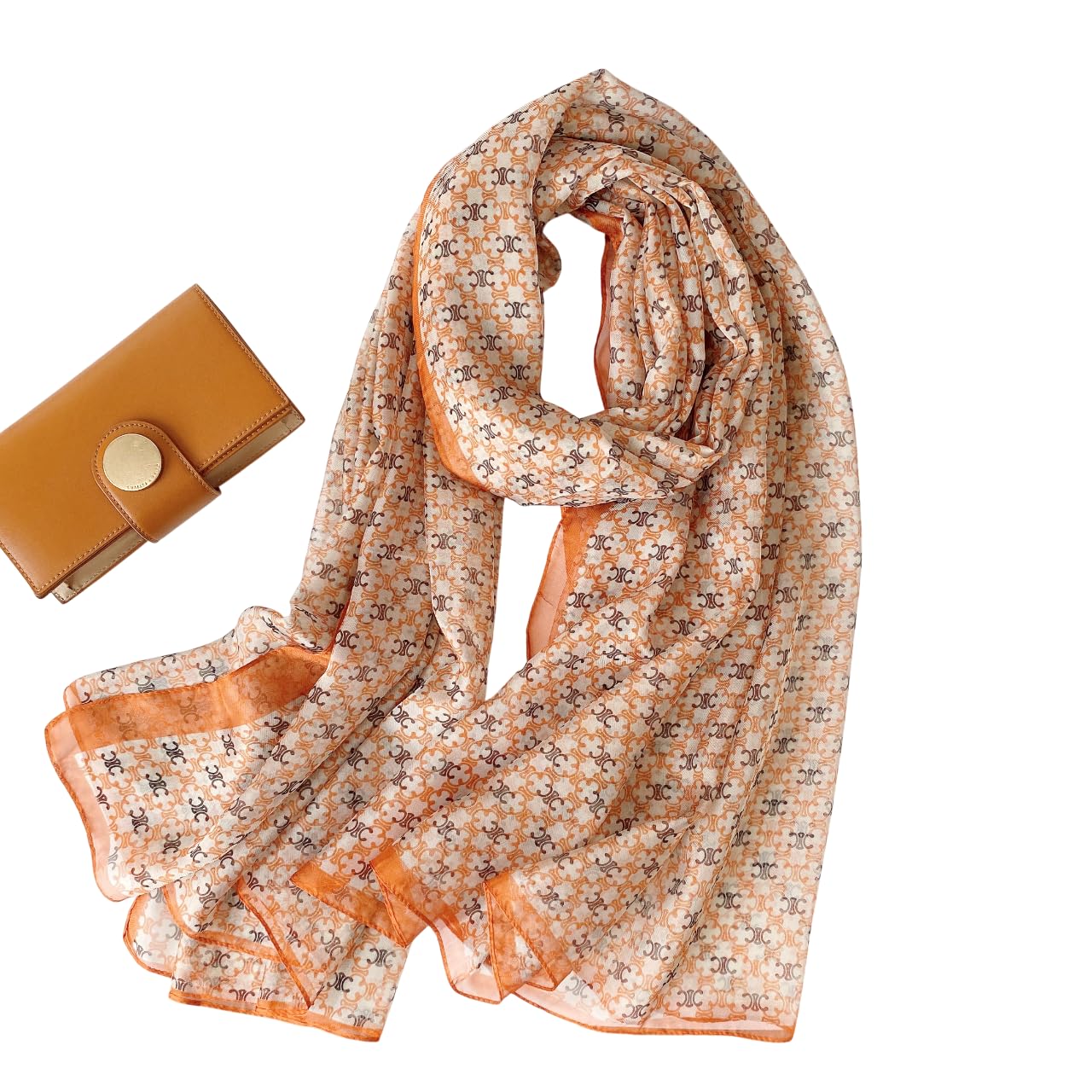 CrossKulture Floral Print Chiffon Scarf - 185 x 135 cm, Lightweight, Soft, Women's Accessory (Colour7)