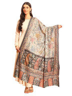 Pashmoda Women Guldasta Fine Wool Fabric Pashmina Kalamkari Embroidered Shawl (Size: 40x80in, 101x203cm) KAS13