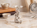 Kridaykraft Baby Elephant Figurine T-Light Candle Holder Silver (15 cm, 300 gm) — Decorative Sitting Elephant Showpiece for Home Decor, Diwali Gifting, and Table Accents. (Candle Not Included)