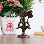 KridayKraft Metal Shivshakti Om Trishul Damru Rudaksha Mala Idol Symbol Statue. (Copper Antique Finish)