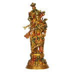 ARTVARKO Brass Krishna Idol Murli Krishan Bhagwan Statue Murti Gift Home Decor God Deity Lord Krishna Idol Statue Religious Height 15 Inches