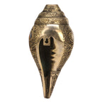 ARTVARKO Brass Elegant Vishnu Virat Shankh Wall Hanging Table Décor 10 Inches