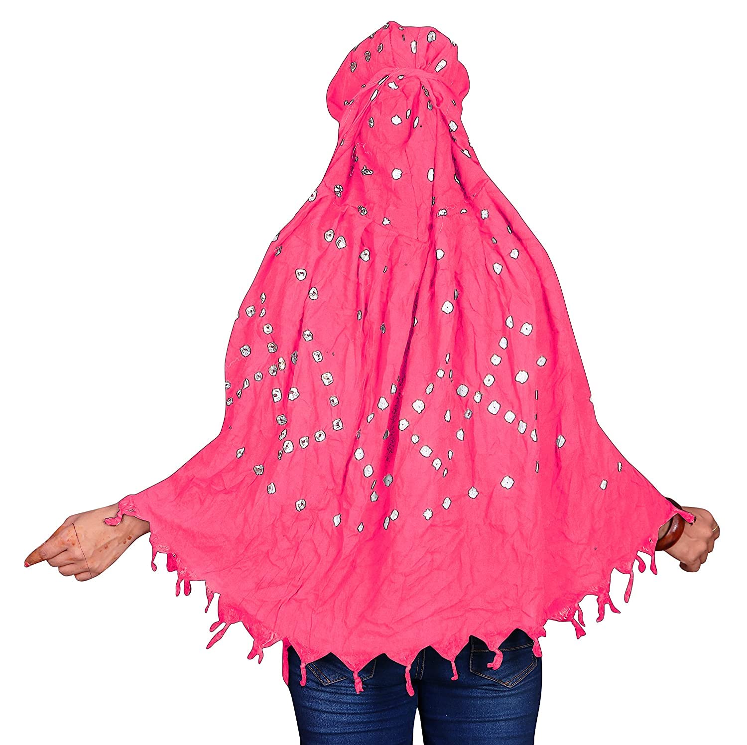 Hetzon Sales Cotton Long Scarf Cum Mask Scarves Usable for Vehicle Driver | Printed Design Fabric | Universal Size | For Girl & Women | Soft Sun Protection Light Weight (Pink)