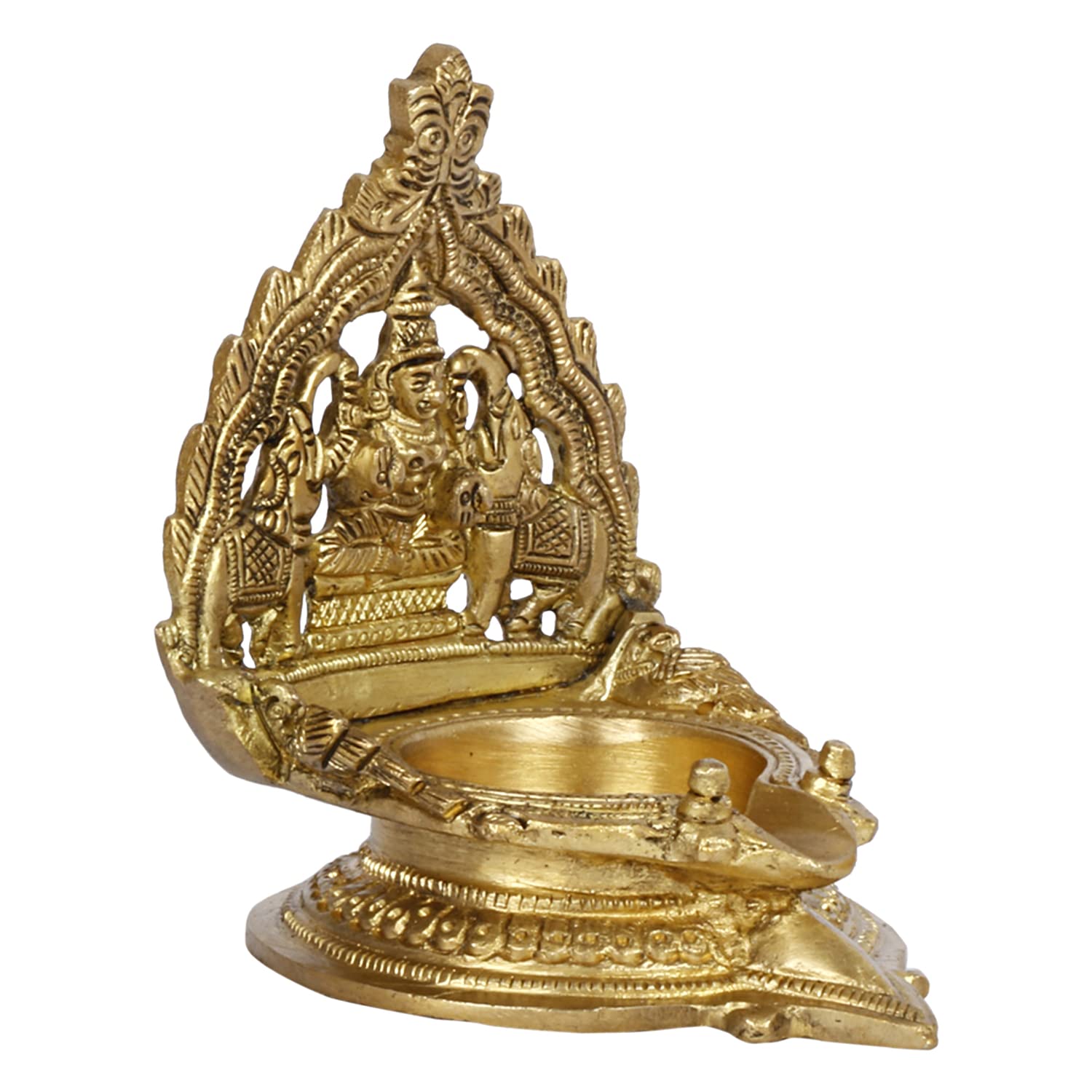 ARTVARKO Gajlaxmi Elephant Idol for Pooja Brass Oil Diya Deepam for Home Decor Puja Decorative Deepak Temple Gift Decor 4 Inch
