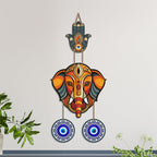 Artvibes Baby Ganesha Evil Eye Wall Hanging for Home Entrance | Nazar Battu MDF Decorative Wall Art | Spiritual Vastu Decor for Living Room | Bedroom | Office | Main Door | Unique Gift (WH_8553N)