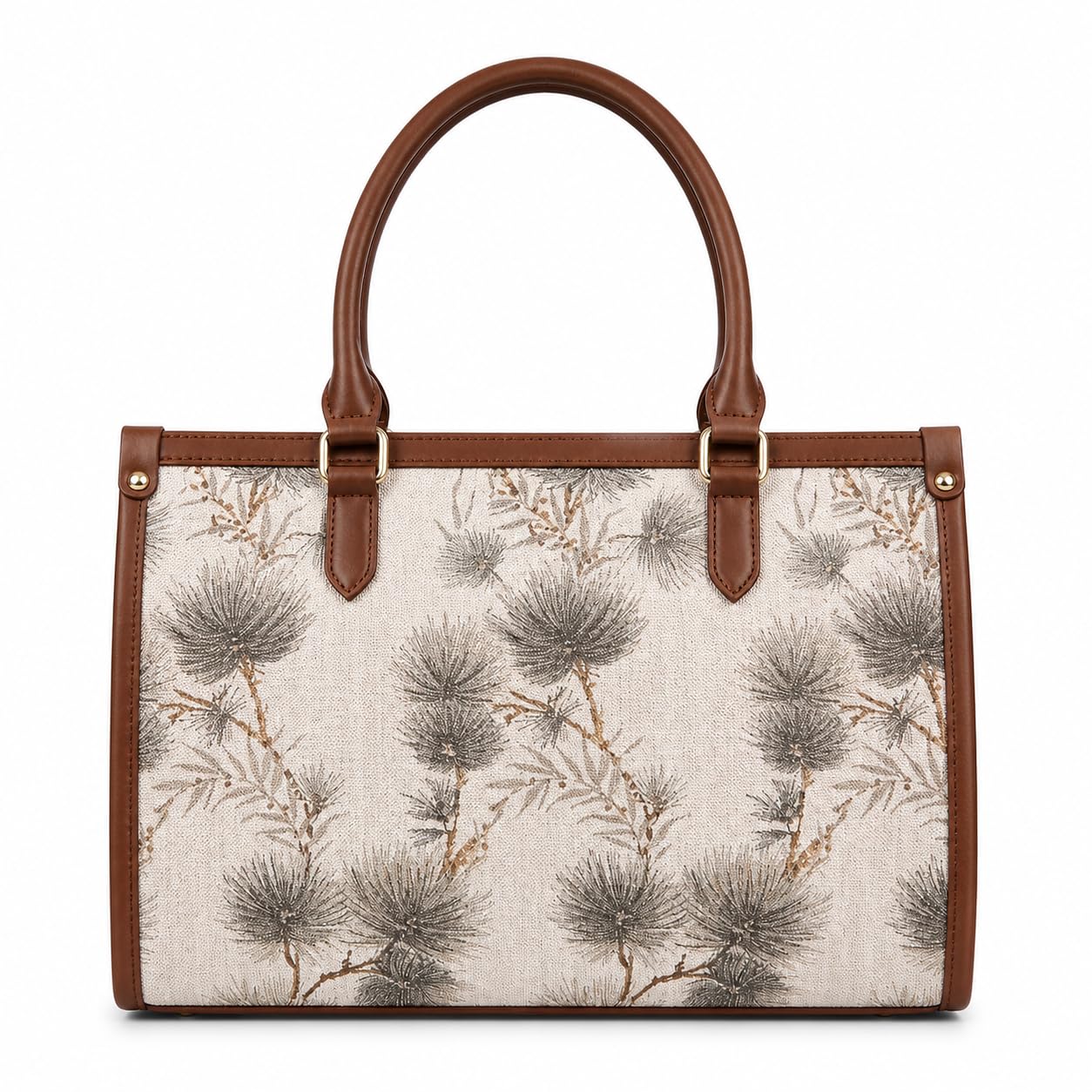 bhoofi Handbag for Women | Office Tote Bag with Laptop Compartment | Large Capacity Jute & Vegan Leather Shoulder Bag | Stylish Work Bag for Office, College & Travel | Fits up to 15.6 Inch Laptop