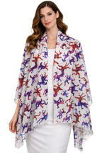 VIC Cotton Modal Digital Print Scarf for Women | Digital Print Designer Stole | Soft Lightweight Luxury Wrap | Premium Cotton Modal Blend | 55 x 170 cm | VIC-SM-DP5517 (watercolor horse)
