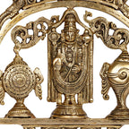 ARTVARKO Brass Lord Tirupati Balaji Lord Sri Venkateswara Balaji with Shankh Chakra Namah Wall Hanging Idol Showpiece Home Décor 13 Inch