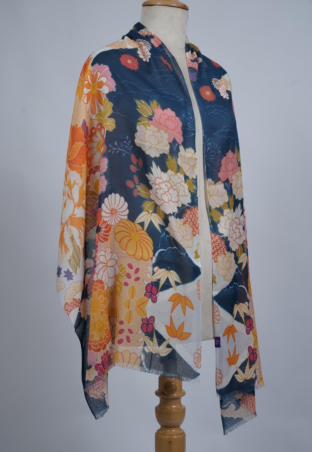 VIC Cotton Modal Digital Print Scarf for Women | Digital Print Designer Stole | Soft Lightweight Luxury Wrap | Premium Silk Modal Blend | 55 x 170 cm | VIC-SM-DP5517 (floral kimono)