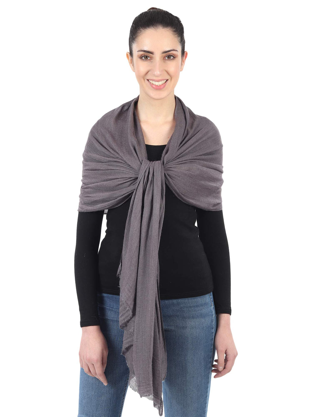 MUFFLY Fine Blended Ultra Soft & Warm Wool Silk Unisex Pashmina Shawl, Stole & Wrap with Hanger