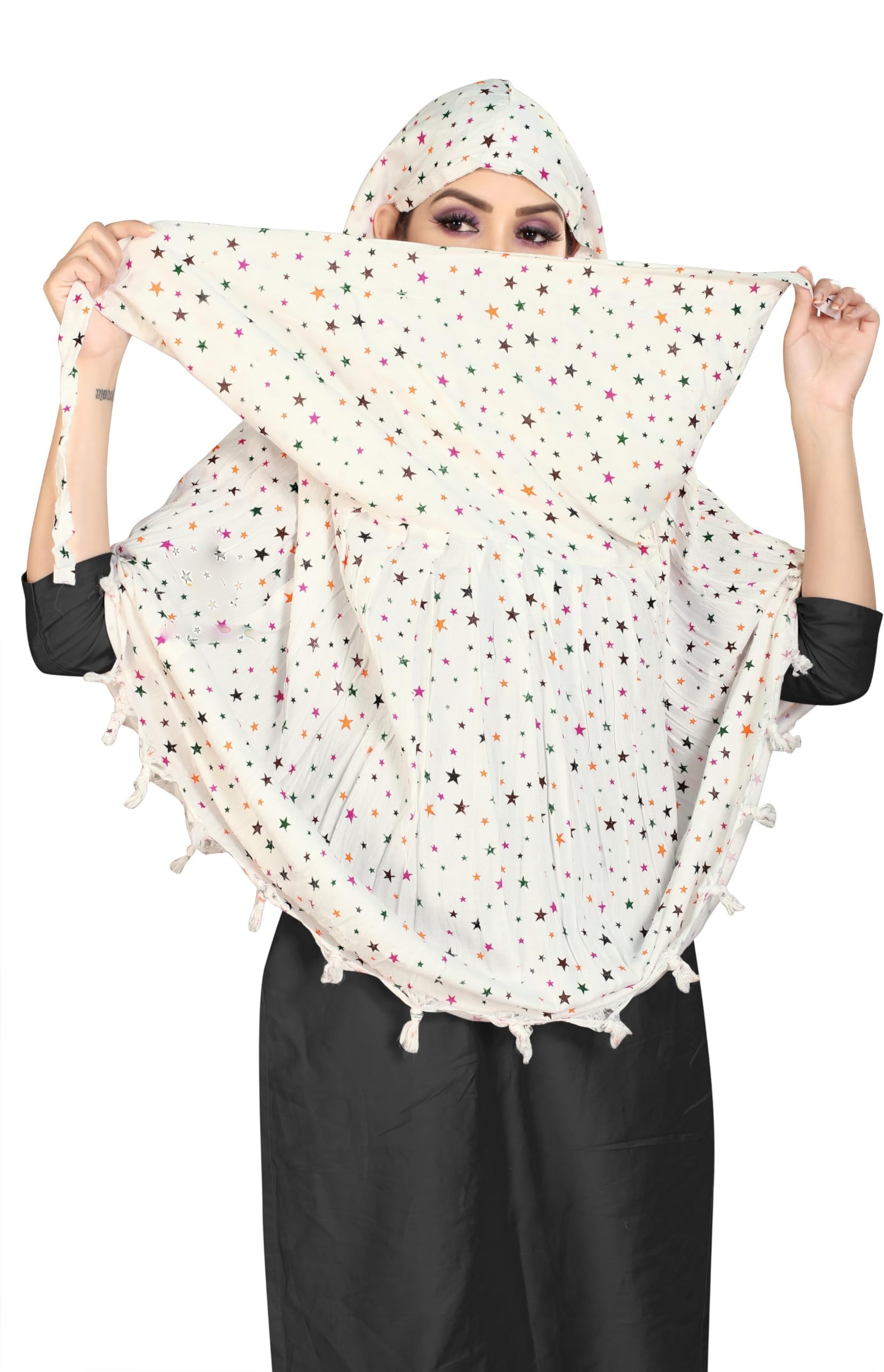 VASTTRAM Women's Pure Cotton Long Scarves Scarf Cum Mask usable for Driver Anti Pollution Full Face Cover With UV Sun Rays Protection