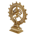 ARTVARKO Brass Antique Shiva Natraj Nataraja Statue Natraja Religious Nataraj Dancing Showpiece Idol Home Temple Pooja Gifts Décor 9.5 Inch