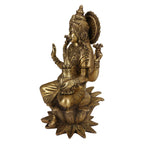 ARTVARKO Goddess Maa Laxmi Idol Brass Statue Sitting in Lotus Lakshmi MATA for Temple Puja Home Decor 12 Inch