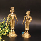 ARTVARKO Brass Raja Rani Couple Idol Statue Showpiece Home Office décor Gift. 6 Inch