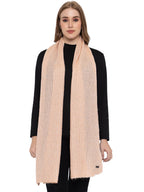 513 Women's Acrylic Woolen Solid Self Design Casual Warm Winter Wear Muffler Scarf Stole