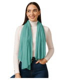 Ravaiyaa Women Solid Chiffon Scarves With Lace Border | Women Lightweight Breathable Solid Color Soft Chiffon Long Fashion Scarves Sun-proof Shawls Wrap (Turquoise)