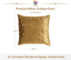 RD TREND® Premium Velvet Cushion Covers Set of 2 | Soft Decorative Throw Pillowcases for Sofa, Bed & Living Room | Cushion Cover 24 inch x 24 inch (60x60 cm) Golden Brown