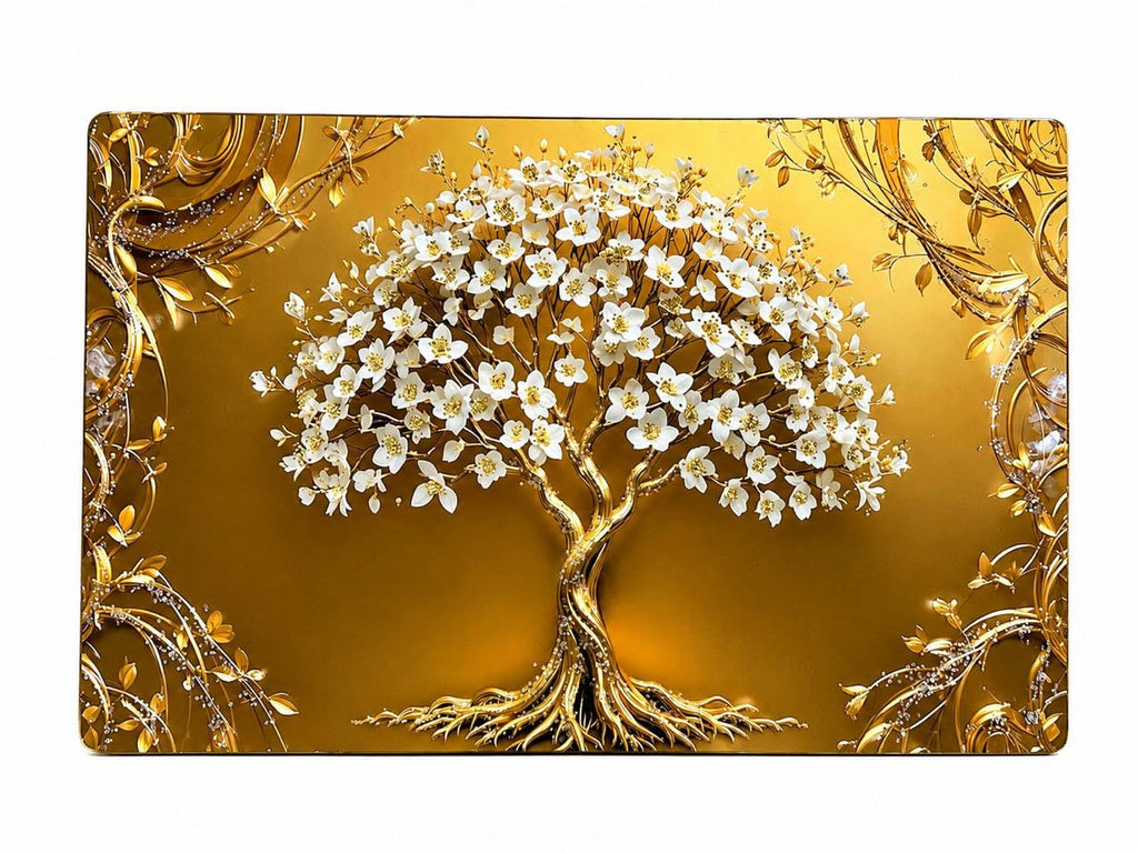 HighMark Gifts Golden Tree Bubble Crystal Wall Painting 24 x 36 Inches | Premium Decorative Scenery Wall Art | Waterproof & Easy to Clean | Luxury Wall Decor for Living Room, Bedroom, Office & Hotel