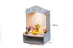 PIXELCRAFTS Folding Wooden wall Mount Temple/mandir for Office and Home (H 15.5X L 11.5X B 10.5) White