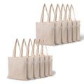 Ethiwa14x16 Inch Plain Tote Bag |10 Pcs|12 Pcs|50 Pcs|100 Pcs| 100% Organic Reusable 250 GSM Cotton Handbag for Shopping, Daily Use, Grocery, Craft Diy Painting and Storage