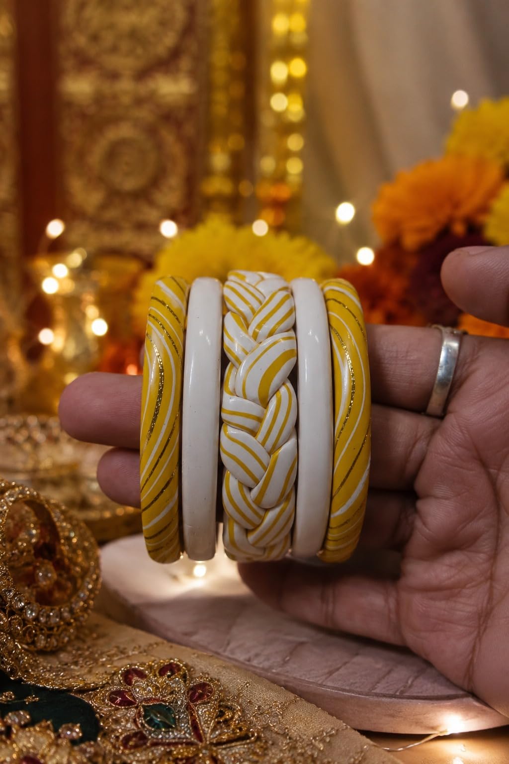 HTMS Handmade Braided Thread Kada Bracelet for Women & Girls | Jaipur Style Choti Braid Bracelet | Colorful Ethnic Boho Fashion Jewelry | Lightweight