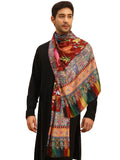 Pashmoda Men Royal Fine Soft Bamboo Fibre Stole, Multicoloured Design, Evening Wrap, Luxury Pashmina Style Scarf, Wrap, Sustainable and Natural Fabric (Size 28x80, Brown colour) MISST31
