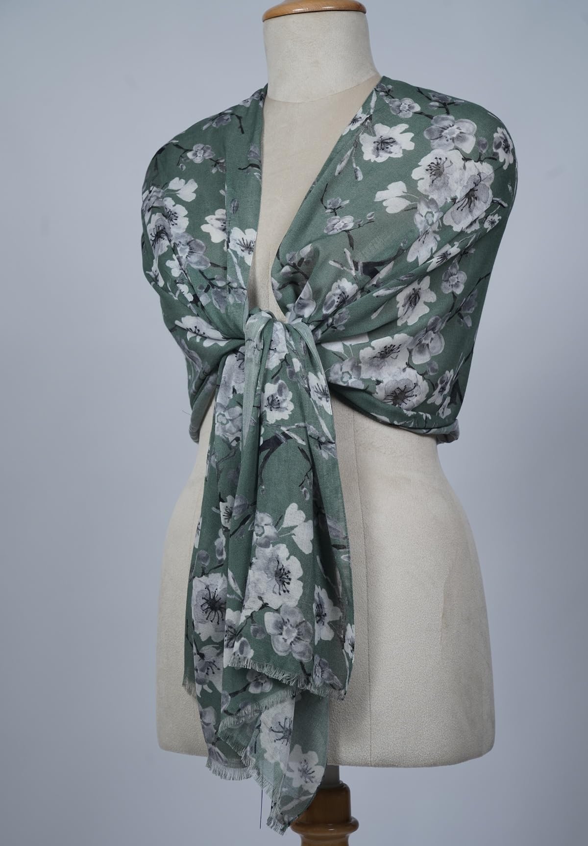 VIC Cotton Modal Digital Print Scarf for Women | Digital Print Designer Stole | Soft Lightweight Luxury Wrap | Premium Cotton Modal Blend | 55 x 170 cm | VIC-SM-DP5517 (Soft green floral)