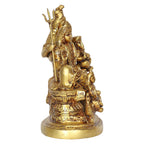 ARTVARKO™ Brass Lord Shiva Parvati Kartikeya and Ganesha Murti Shiv Family Parivar with Shivling Nandi Idol 7.5 Inch.