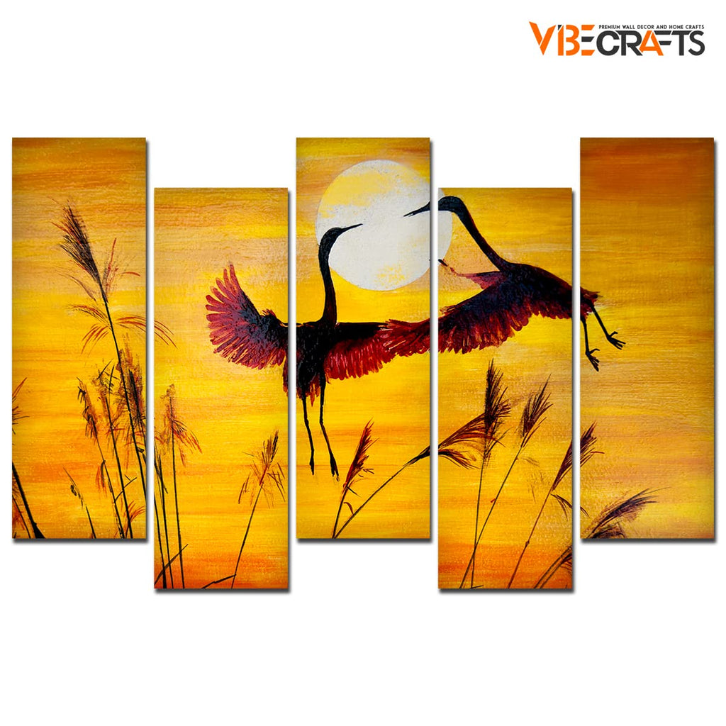 VIBECRAFTS 5 Piece Premium Wall Painting For Home|Office|Living Room|Gift (PTVC5Pcs3_7509) (Multi 6)
