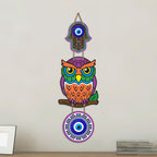 Artvibes Decorative Owl Evil Eye Wall Hanging for Home Entrance | Nazar Battu MDF Wall Decor for Positive Energy | Lucky Owl Vastu Wall Art for Living Room | Bedroom | Hallway | Gift Item (WH_8523N)